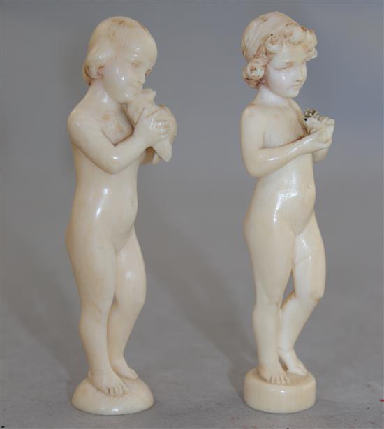 A small 1930s carved ivory figure of the frog princess, 3.75in.